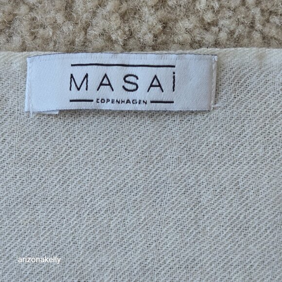 Masai Copenhagen Wool Scarf Gradient Ombre Lightweight Black White - Picture 3 of 10